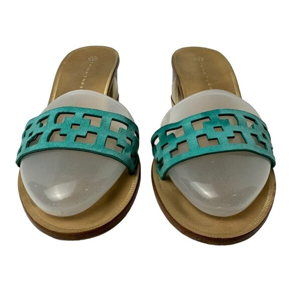 Trina Turk Teal and Brown Sandals - Picture 6 of 13
